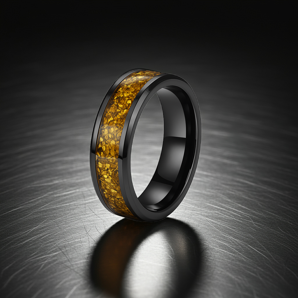 The Gold Rush Ring 24kt hand panned gold inlay