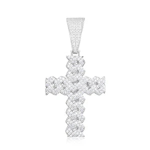 12mm Cuban Chain Men Women Hip Hop Cross Pendant Necklace D VVS Moissanite Iced Out Bling 925 Sterling Silver Necklaces Jewelry
