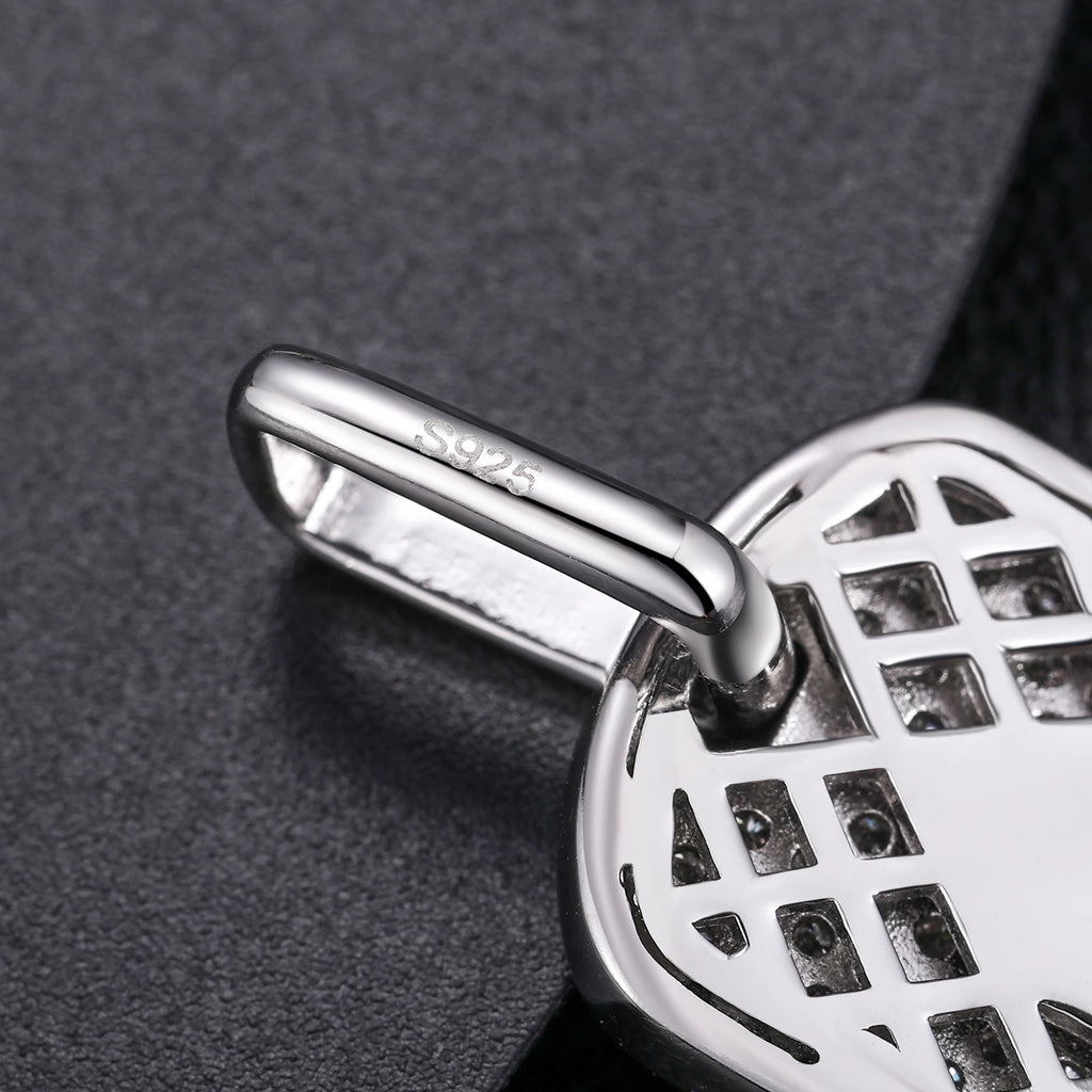 Streamline Tag With Pave Moissanite Diamonds Tag Pendant Real 925 Sterling Silver For Women Men Fine Jewelry Accessories Gift
